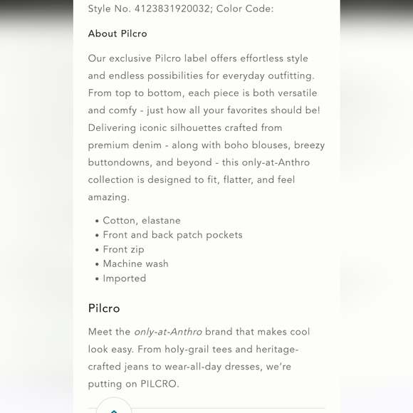 New Anthropologie Pilcro The Wanderer  Low Rise Pants Sz 25 Khaki/Sand - Picture 6 of 16